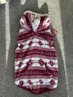 Rosewood Christmas Dog Fairisle Soft Fleece Dog Christmas Jumper Hoodie Size L  - Image 1 of 4