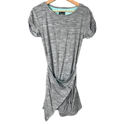 Mini Vestido Maeve Anthropologie Gris Jaspeado Envolvente Frontal XS 100% Algodón  Foto 1 de 4