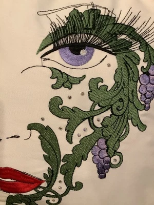 Decorative Machine Embroidered Pillow - Image 1 of 4