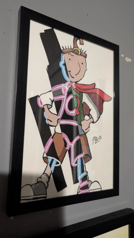 Pintura Nickelodeon Doug Quailman (7 X 9 obras de arte acrílicas) Foto 1 de 1