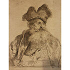 Rembrandt Old Man Divided Fur Cap Sketch Drawing XL Wall Art Canvas Print