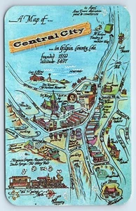 Mapa de Central City Colorado CO 1967 postal publicada - Imagen 1 de 2