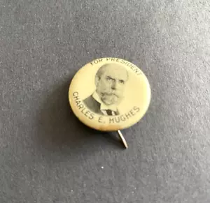 Botón de campaña para presidente Charles E. Hughes 1916 Whitehead & Hoag - Imagen 1 de 17