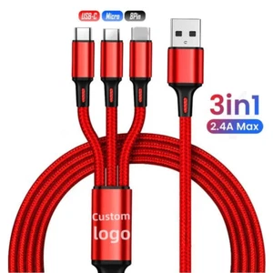 3 in 1 Fast USB Charging Cable Universal Multi Function Cell Phone Charger Cord - Picture 1 of 40