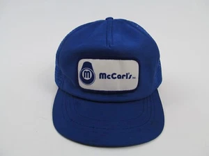 Vtg McCarl's Inc Hat Cap Blue Trucker Snapback Patch Foam Mesh Adjustable USA - Picture 1 of 7