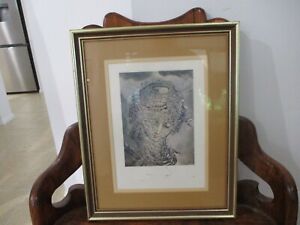 Framed Salvador Dali signed print, from 1951.