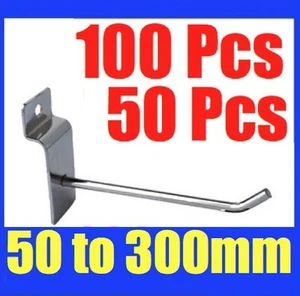 BULK Slatwall Hooks 50mm To 300mm Slat Wall Grooved Panel Hook 3.2MM NEW - Picture 1 of 1