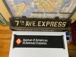 NY NYC SUBWAY ROLL SIGN MTA TRIBECA ART B LINE EXPRESS 6 AVENUE AMERICAS UPTOWN  - Picture 1 of 6