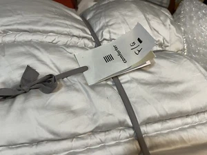 West Elm TENCEL Variegated Channel Stitch Comforter full queen frost gray 2 sham - Picture 1 of 2