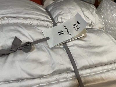 West Elm TENCEL Variegated Channel Stitch Comforter full queen frost gray 2 sham - Image 1 of 2