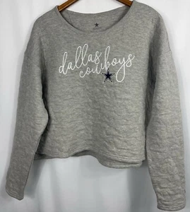 Dallas Cowboys Damen meliertes graues LARGE Winona Cropped Sweatshirt - Bild 1 von 13