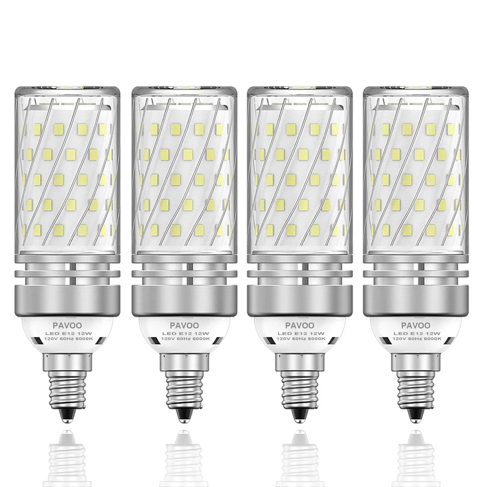 E12 Led Light Bulbs 12w Led Candelabra Bulbs 100 Watt Equivalent 1200lm 6000k - Image 1 of 4