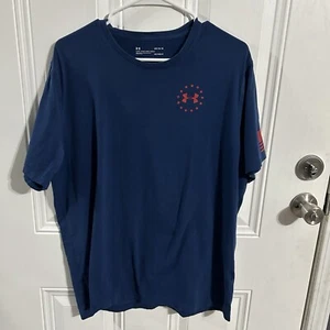 Under Armour Men’s Loose Fit Heatgear Shirt Size Large Patriotic Rear Print - Picture 1 of 6