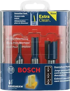 Bosch 3-Piece Carbide-Tipped 1/2" Shank Router Bit Set RBS024SXW PLYWOOD NEW - Picture 1 of 2