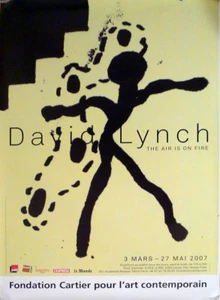 EXPOSICIÓN DAVID LYNCH PARÍS 2007 - EL AIRE ESTÁ EN LLAMAS - CARTEL ORIGINAL RARO - Imagen 1 de 1