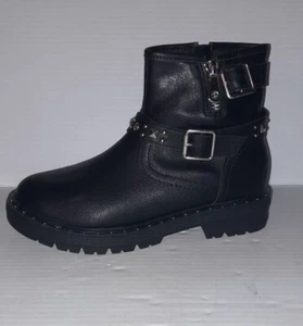 Wonder Nation Chelsea Big Girl's Black Studded Boots Booties Various Sizes NEW - Picture 1 of 6