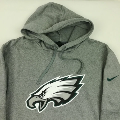 Philadelphia Eagles Hoodie Nike Therma Dri-Fit Fleece Sweatshirt Mens Large Cover