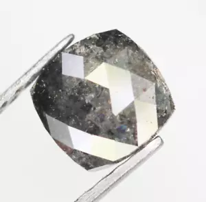 0.55 Ct Natural Cushion Cut Loose Diamond Grey-Black cushion diamond For Ring - Picture 1 of 12