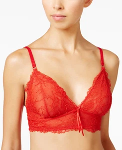 Heidi by Klum Heidi Women's Natural Lace Soft Cup Bra Ribbon Red, Small - Picture 1 of 4