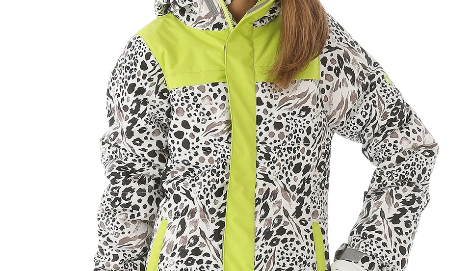 686 Girls Ella Snowboard Jacket (M) Grey Animal Colorblock - Image 1 of 1