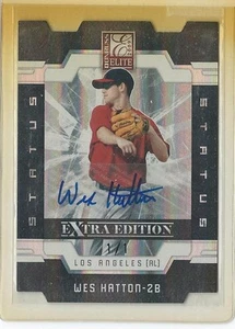 Donruss Elite 2009 extra automático estado negro Wes Hatton LA Angels real 1/1 radiocontrol - Imagen 1 de 1