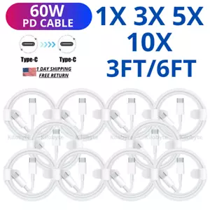 USB C To Type C Fast Charging Cord Phone Charger Cable Sync Data For Samsung S21 - Picture 1 of 12