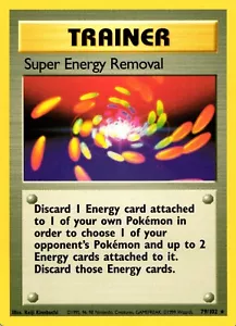 Tarjeta coleccionable Pokemon Trainer Super Energy Removal 79/102 rara no holograma 1999 - Imagen 1 de 2