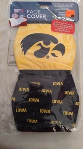 2-pk Adult Iowa Hawkeyes Team Mask Face Covering NIP - Picture 1 of 1