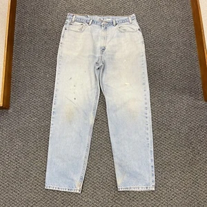 Levis Vintage Denim Jeans White Wash Relaxed Straight Leg Mens Size W38 L32 - Picture 1 of 12