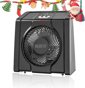 Space Heater for Indoor, Digital Display with Thermostat, 1-12H Timer, Fan Mode, - Picture 1 of 9