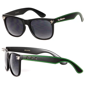 Gafas de sol con marco cuadrado retro clásico + bolsa gratis - verde/negro S WF11 - Imagen 1 de 1