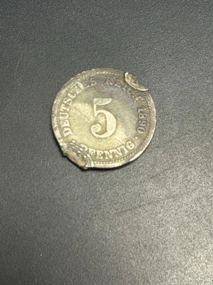 1890 D Germany German Empire Wilhelm II 5 Pfenning Coin Munich Mint KM#11 - Image 1 of 2