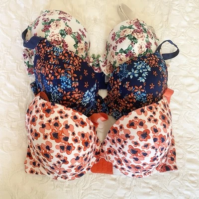 Lot Of 3 Kmart Sears RN 42000 White Floral Print Padded Underwired Bra Size 40D - Image 1 of 4