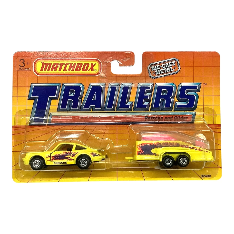 Matchbox TP 122 Porsche Turbo & Glider Transporter versión amarilla dos paquetes 1989 Foto 1 de 4