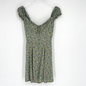 Reformation Dress Womens 2 Floral Green Mini Romantic Feminine Milkmaid Pacey - Picture 1 of 9