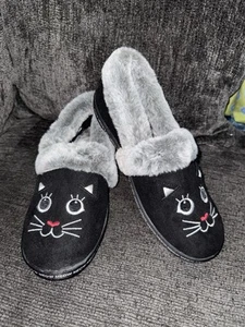 Skechers Bobs Women's Too Cozy Meow Pajamas Black Slippers-Size 9-NEW - Picture 1 of 8