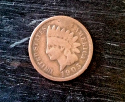1905 Raised Cud Error Indian Head Penny Circulated Coin One Cent See Photos - Image 1 of 4