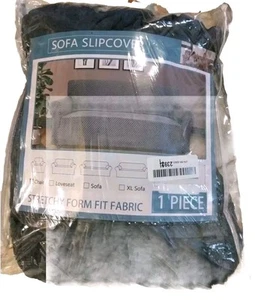Sofa Slip Cover Furniture Protector For Large Chair ~ Grey Black - Picture 1 of 4
