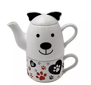 Temptations Tea For One Pawfetti Dog Lovers 15 oz. Tea Pot 11 oz Mug Cute Gift! - Picture 1 of 24