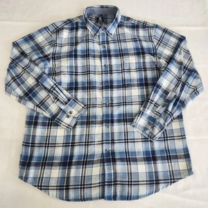 IZOD Mens XL Plaid Long Sleeve Chest Pocket Button Up Flannel Shirt - Picture 1 of 14