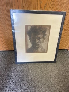 Unknopwn Artist Man Portrait Original Artwork 20" x 17" - Picture 1 of 3