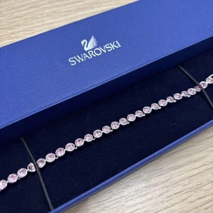 Swarovski Tennis Armband Rosa Kristall Silber Mit Box Japan - Bild 1 von 5