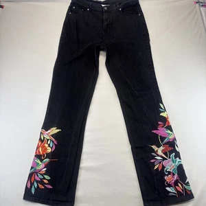 DG2 Diane Gilman Damen Jeans 10T Stretch bestickte Nähte Dark Denim - Bild 1 von 10