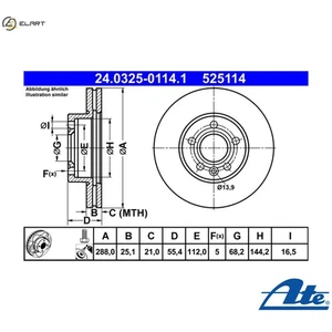 2x BRAKE DISC 24.0325-0114.1 FOR VW SEAT FORD ATM/ADY 2.0L AJH/AWC 1.8L 4cyl - Picture 1 of 10