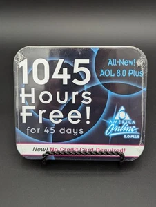 AOL 8.0 1045 heures maintenant sans carte de crédit CD logiciel informatique usine scellé étain - Photo 1/2