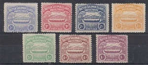 BRITISH SOLOMON IS 1907 CANOE SET (x7) LHM (ID:G4112) - Picture 1 of 1