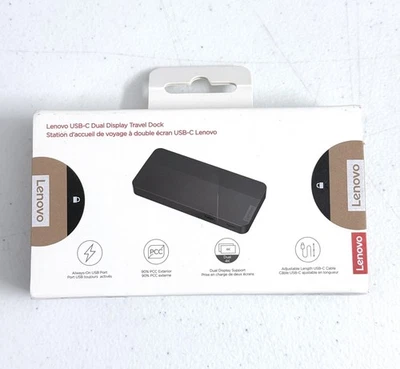 Lenovo 7-in-1 USB-C Dual Display Travel Dock - 40B90000US - BRAND NEW - Image 1 of 4