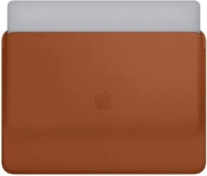 Original Apple Leather Sleeve for 15 Inch MacBook Pro Saddle Brown (MRQV2ZM/A) - Picture 1 of 4