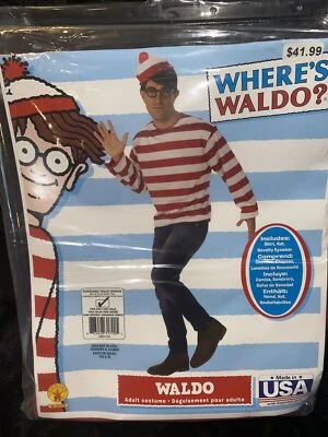 ¿Dónde está Waldo? por RUBIES Disfraz para Adulto Talla Estándar Camisa Sombrero Gafas Juegos con disfraces Foto 1 de 4