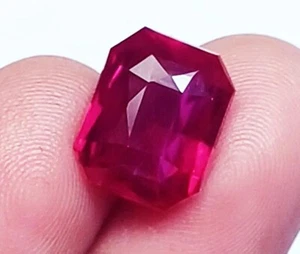Natural Red Ruby Radiant Cut Loose Gemstone 6.35 Ct Certified With Free Gift - Picture 1 of 7